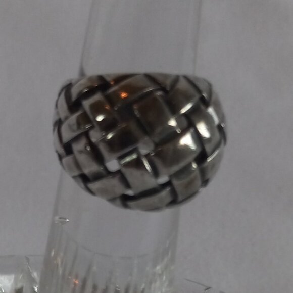 James Avery Basket Weave Dome Silver Ring - Picture 2 of 7
